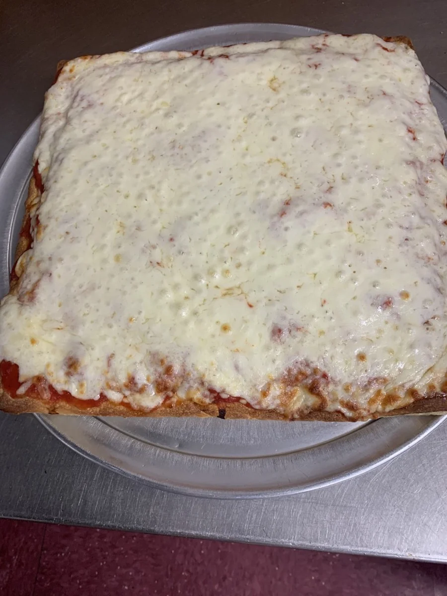Pizza baking in the oven